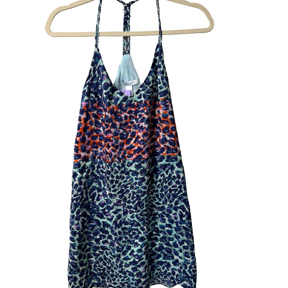 Charlie Jade Blue and Orange Leopard Print Cover-Up